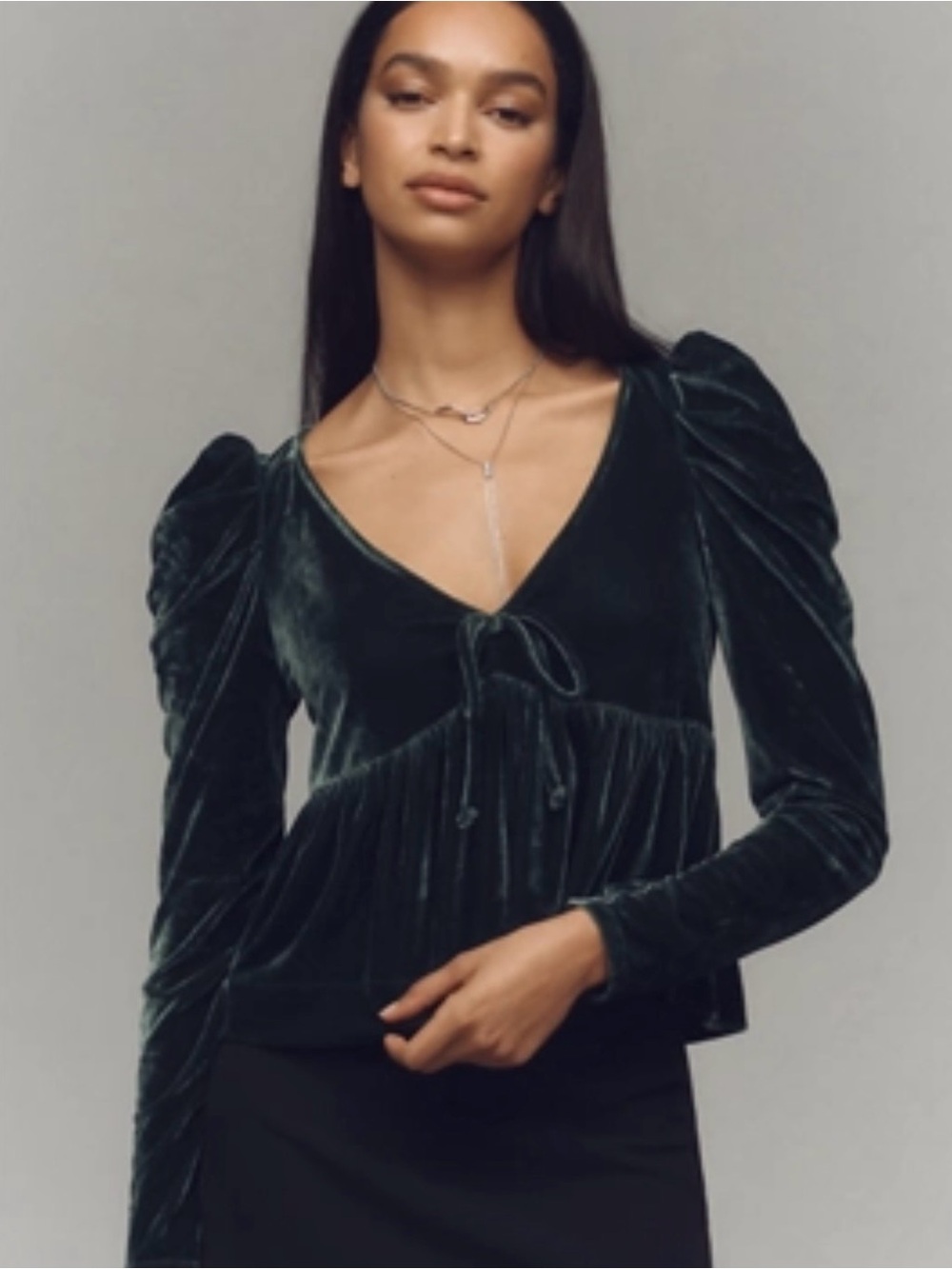 Maeve Vevet Babydoll Top